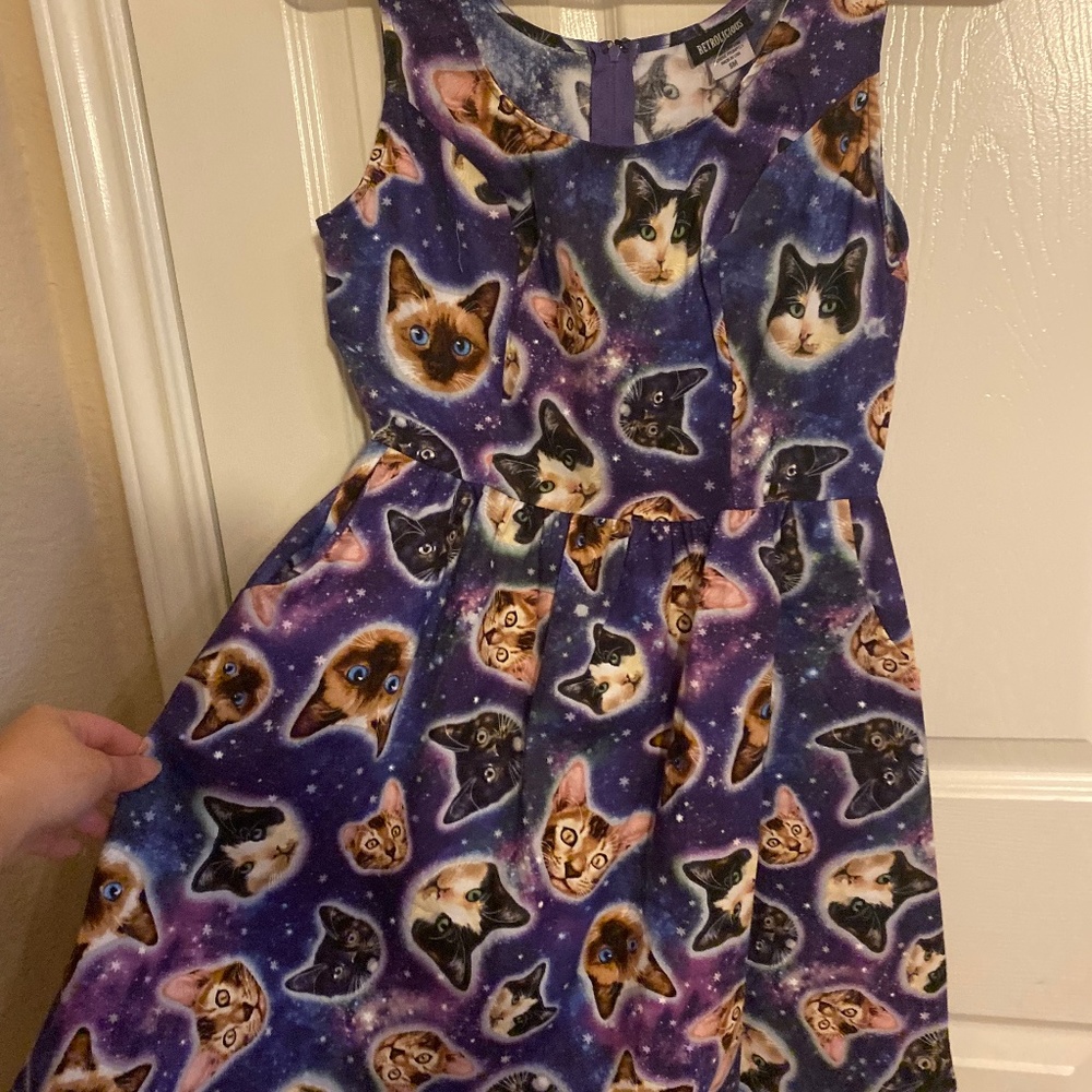 Retrolicious Galaxy Cat Dress NWT (Size Sm)